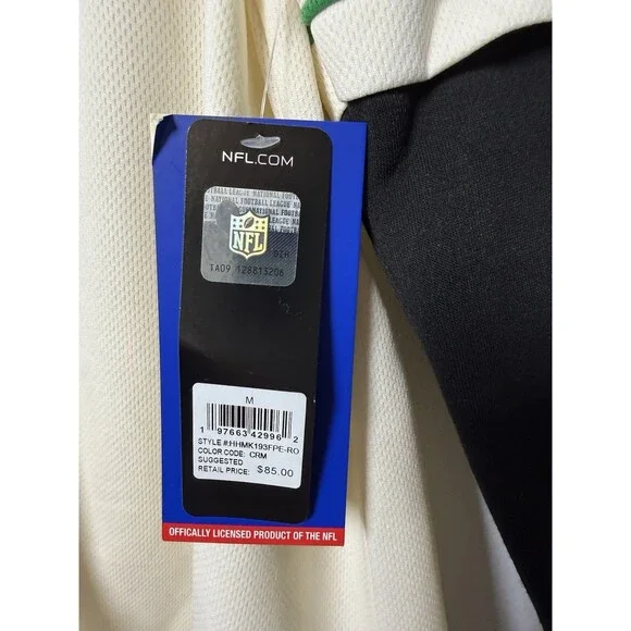 NWT NFL Philadelphia Eagles Hooded Baseball Jersey Cream Black Men's Medium $85 - Picture 8 of 14